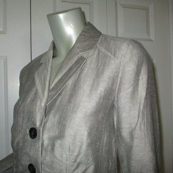 LAFAYETTE 148 Light Gray Linen Blend Blazer Jacket - Picture 4 of 8